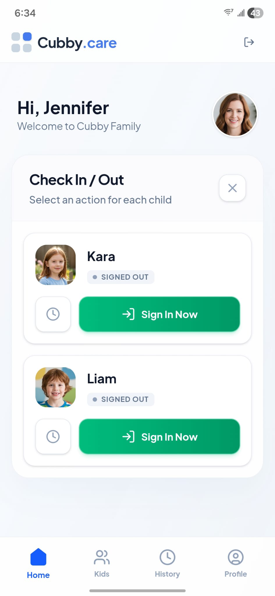 Cubby Family App Screenshot